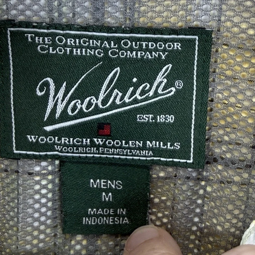 Woolrich Men's Catalyst Vented Hiking Fishing Shirt M Yellow Plaid Short Sleeve